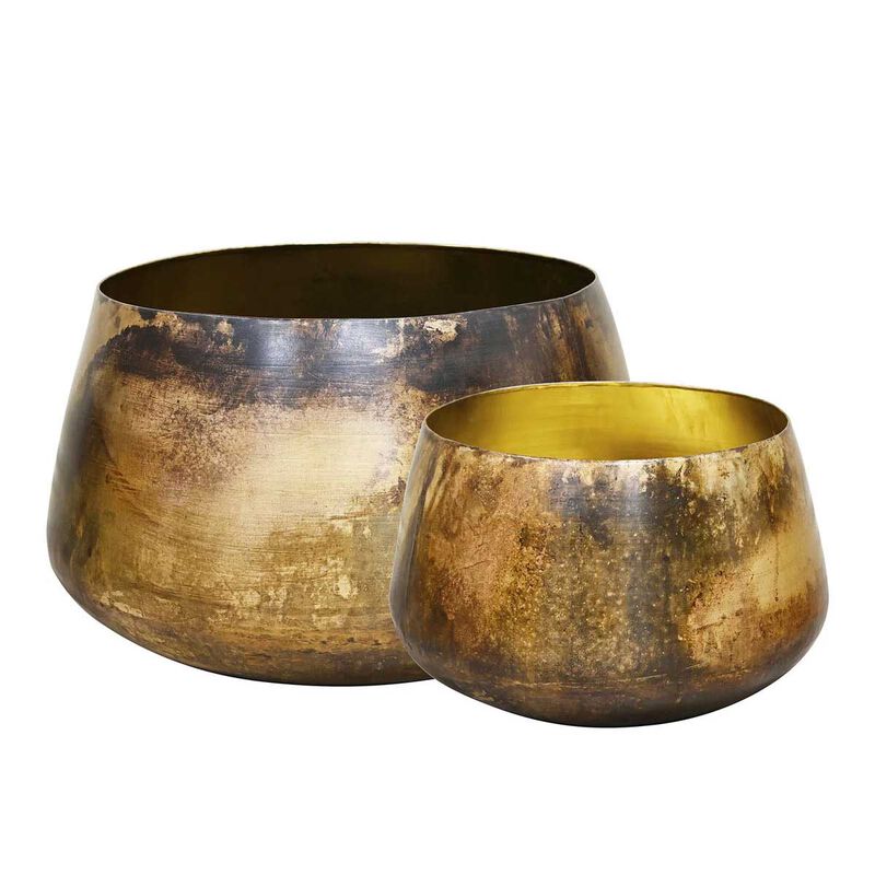 Kelda Metal Pots Jarn Set Of 2 - Antique Gold image number 0